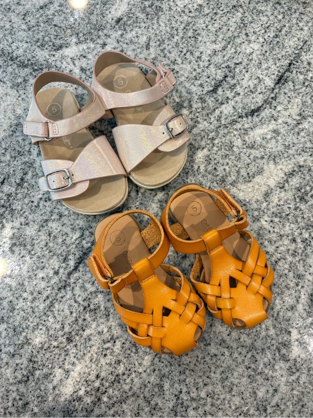 Cat & Jack Pink Glitter Girls' Sandals & faux leather sandals